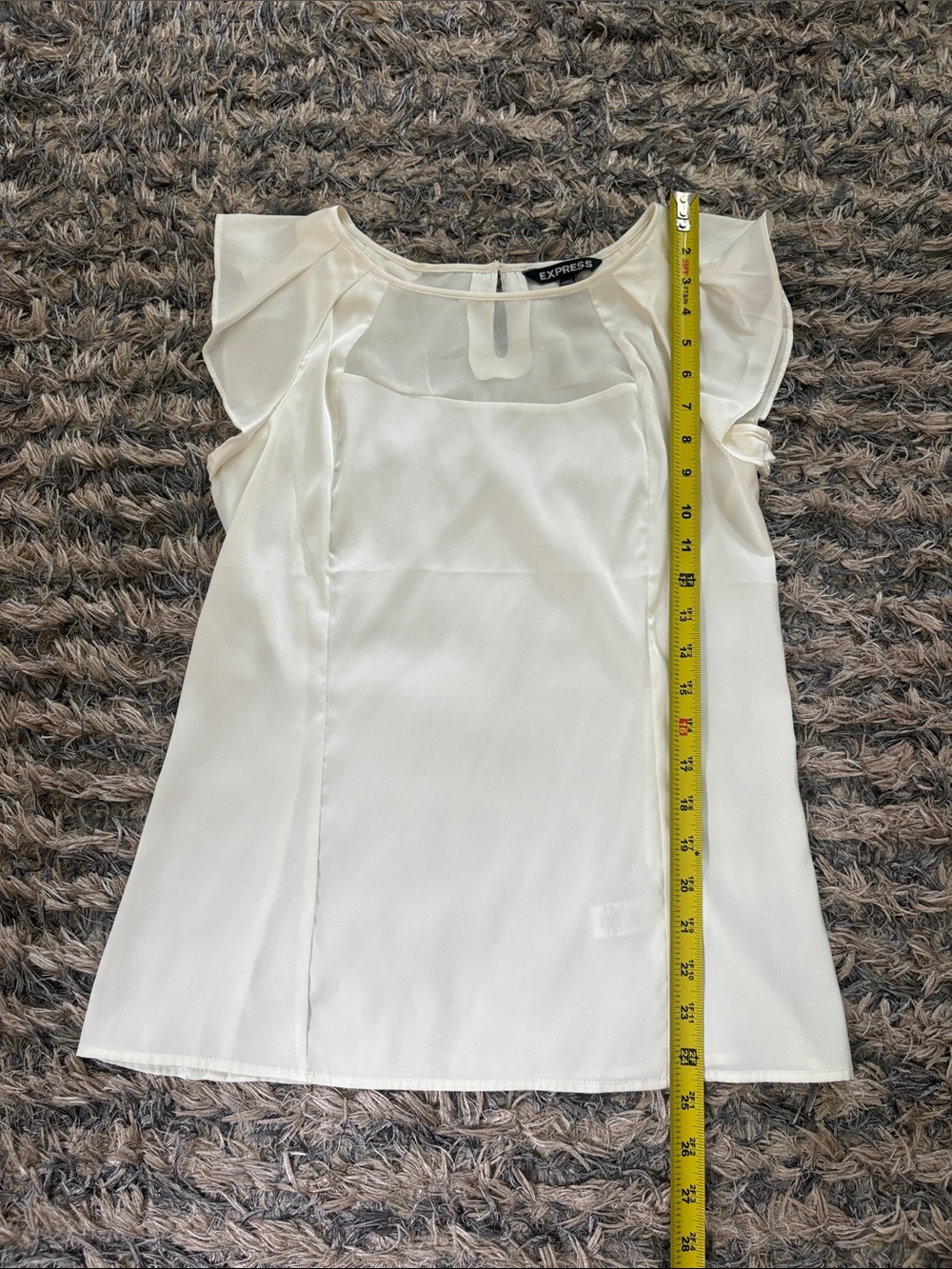 Express Ivory Ruffle Sleeve Blouse XS - Picture 3 of 8
